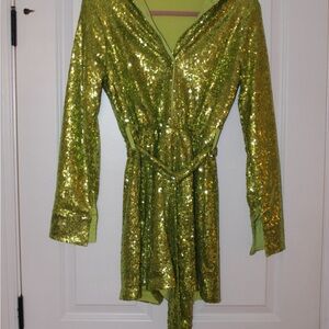 Sparkling Green Sequin Romper